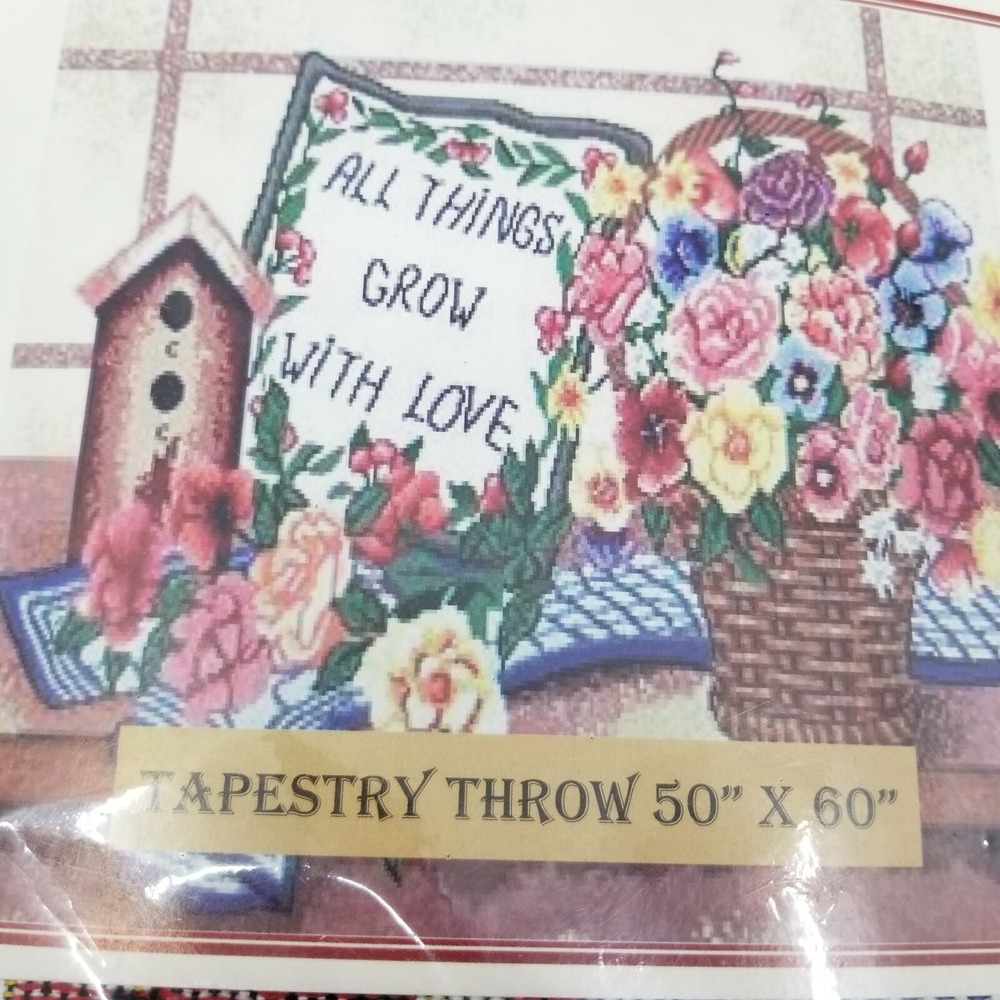 All Things Grow With Love Tapestry Spring Country Core Throw Blanket 50" x 60"